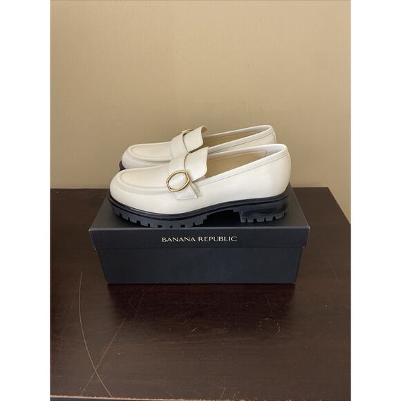 Banana Republic Ivory Leather Lug Loafers - Picture 8 of 8